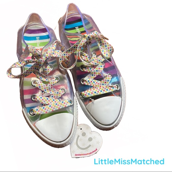 LittleMissMatched Other - Y2K Jelly Shoes Clear Zany Slingback Lace-Up Sneaker - LittleMissMatched
